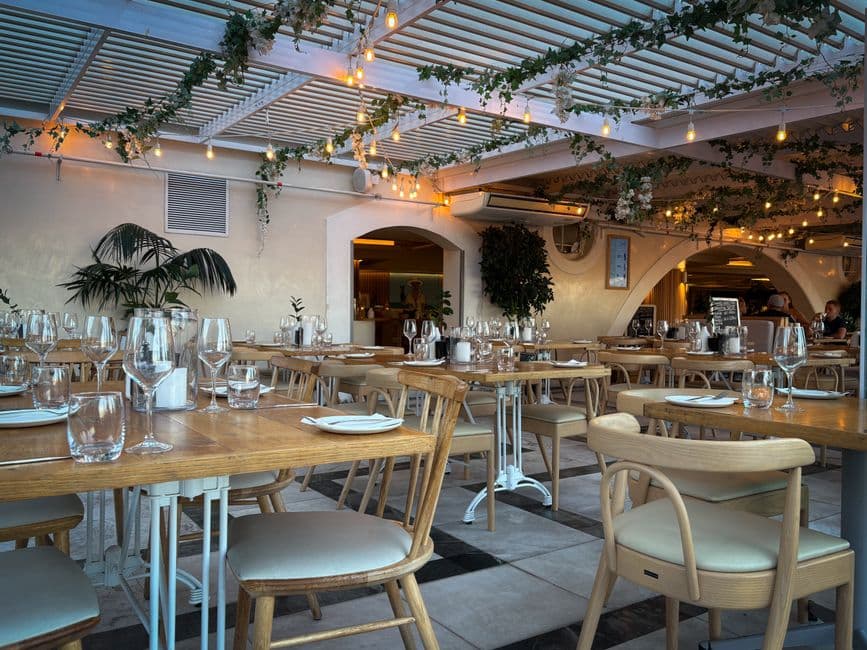 Bright dining room of a newly opened restaurant