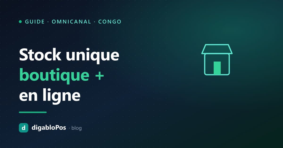 Illustration : stock unique boutique et vente en ligne au Congo
